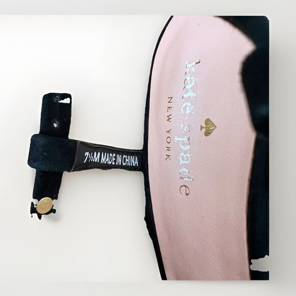 Kate Spade Wynne Black Suede Pearl Embellished Block Heel Sandals Women's Sz 7.5 - Picture 7 of 11